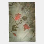 Passion Flowers and Hummingbirds by Martin J Heade キッチンタオル (縦)