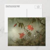 Passion Flowers and Hummingbirds by Martin J Heade ポストカード (正面/裏面)