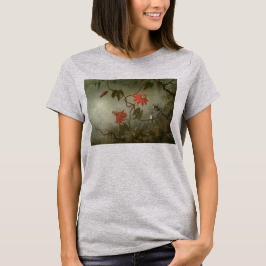 Passion Flowers and Hummingbirds by Martin J Heade Tシャツ (正面)