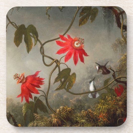 Passion Flowers with Hummingbirds Heade コースター (正面)
