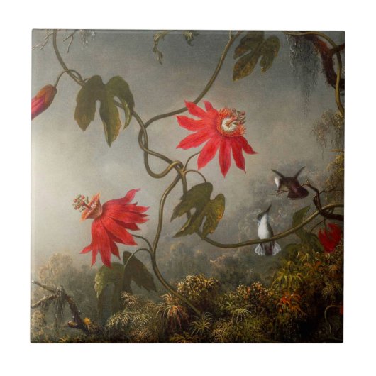 Passion Flowers with Hummingbirds Heade タイル (正面)
