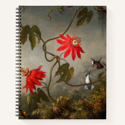 Passion Flowers with Hummingbirds Heade ノートブック (正面)