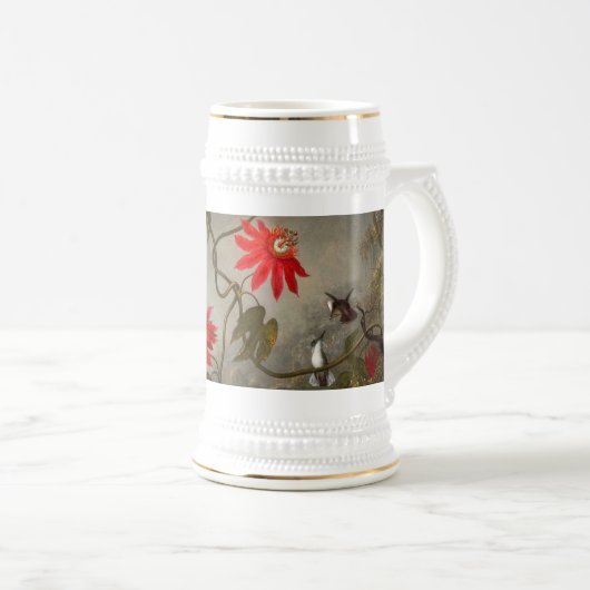 Passion Flowers with Hummingbirds Heade ビールジョッキ (正面右)