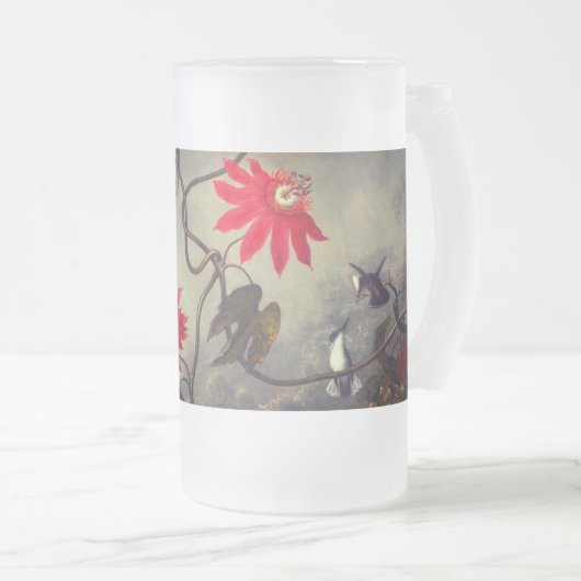Passion Flowers with Hummingbirds Heade フロストグラスビールジョッキ (正面右)