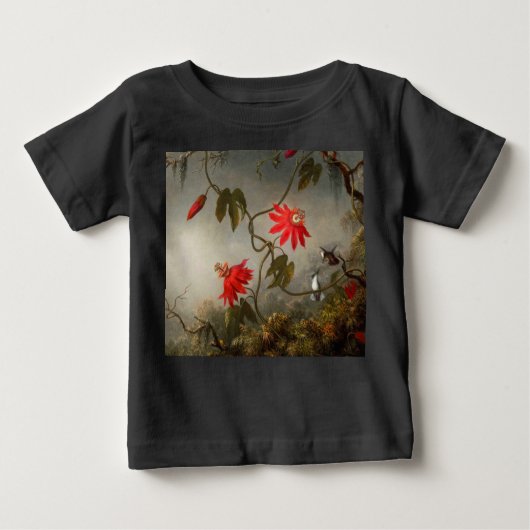 Passion Flowers with Hummingbirds Heade ベビーTシャツ (正面)