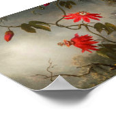 Passion Flowers with Hummingbirds Heade ポスター (角)