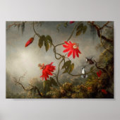 Passion Flowers with Hummingbirds Heade ポスター (正面)