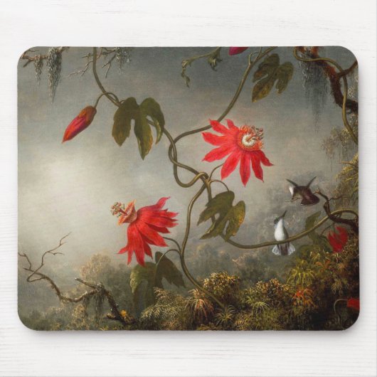 Passion Flowers with Hummingbirds Heade マウスパッド (正面)