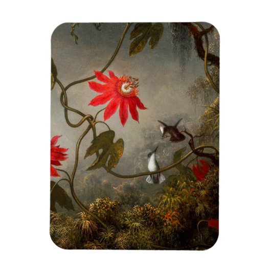 Passion Flowers with Hummingbirds Heade マグネット (縦)