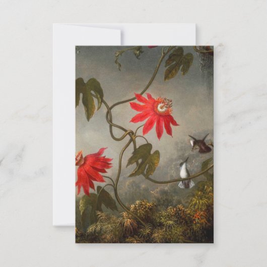 Passion Flowers with Hummingbirds Heade 出欠カード (正面)