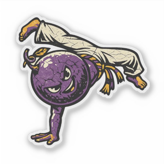 Passion Fruit Capoeira — Vintage Retro Brazilian F シール (正面)