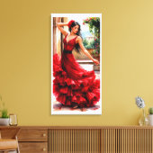 Passion in Motion - Spanish Flamenco Dancer キャンバスプリント (インサイチュ (リビング))