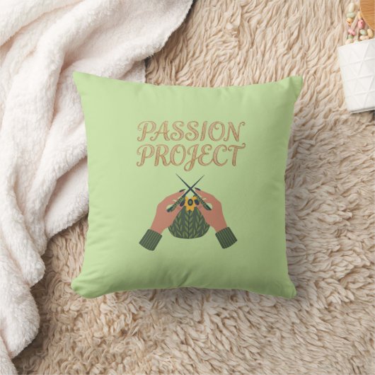 Passion Project Hand-Knit Graphic Pillow | Craft クッション (ブランケット)