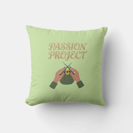 Passion Project Hand-Knit Graphic Pillow | Craft  クッション (正面)