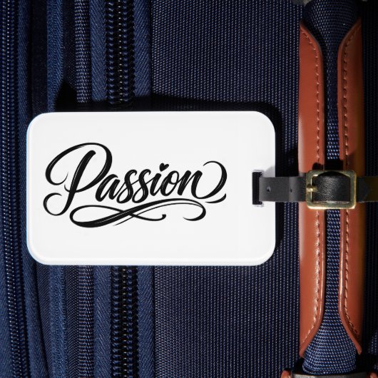 Passion Script | エレガントなミニマリストのタイポグラフィ ラゲッジタグ (正面インサイチュ4)
