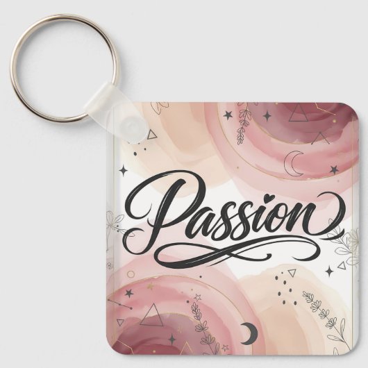 Passion Script | Elegant Minimalist Typography キーホルダー (正面)