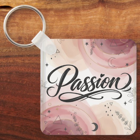Passion Script | Elegant Minimalist Typography キーホルダー (正面)
