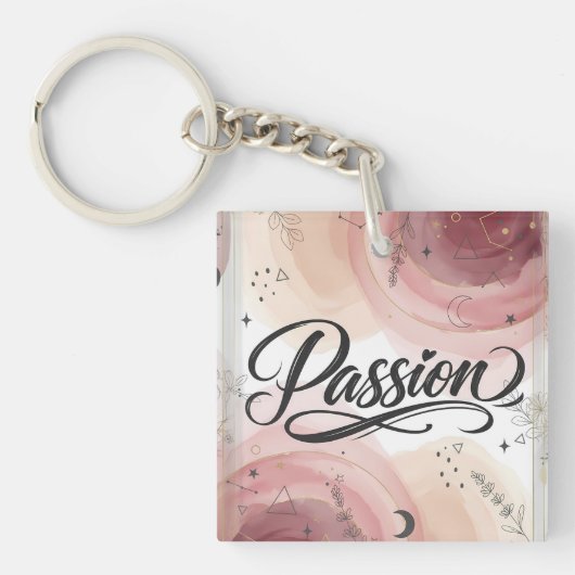 Passion Script | Elegant Minimalist Typography キーホルダー (正面)