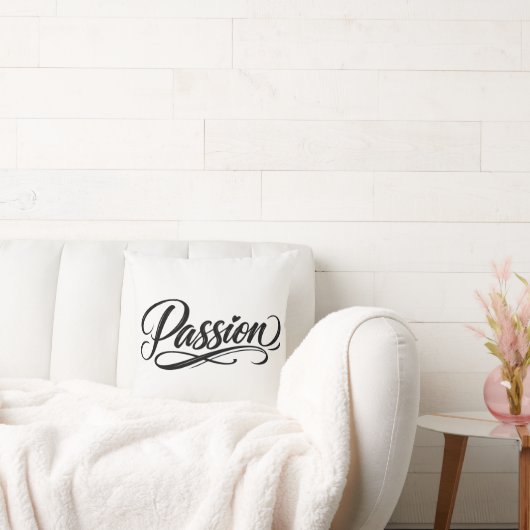 Passion Script | Elegant Minimalist Typography クッション (ソファ)