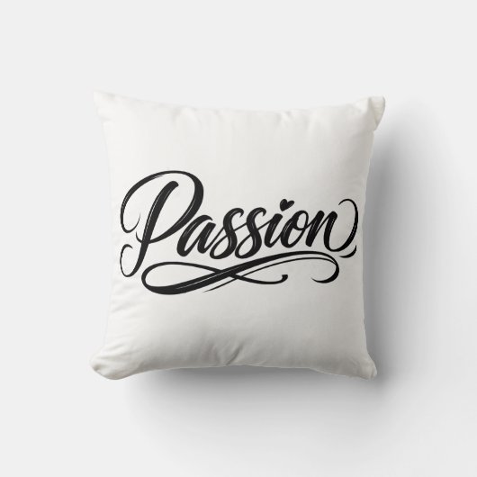 Passion Script | Elegant Minimalist Typography クッション (正面)