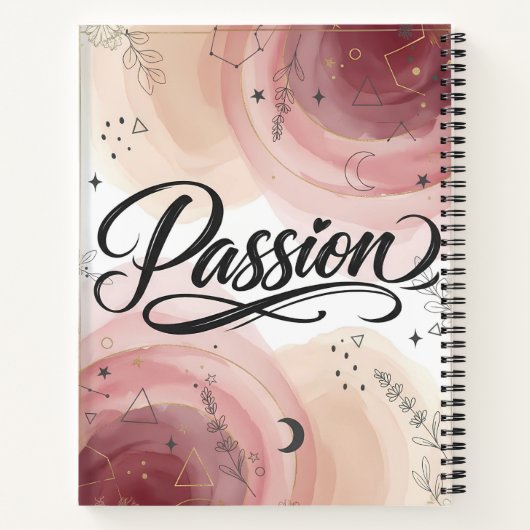 Passion Script | Elegant Minimalist Typography ノートブック (裏面)