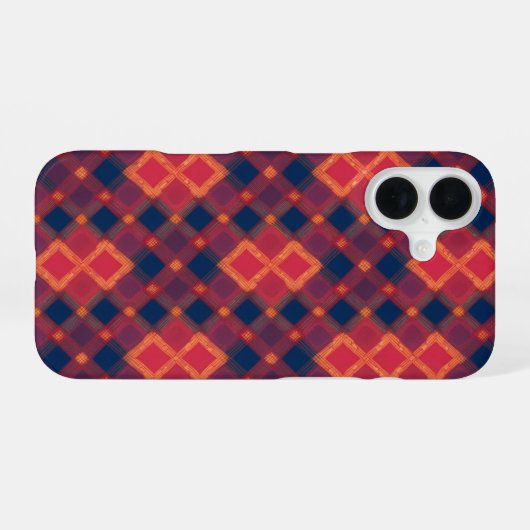 Passionate Tartan Plaid Phone Case iPhone 16ケース (裏面横)