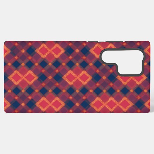 Passionate Tartan Plaid Phone Case Samsung Galaxyケース (裏面横)