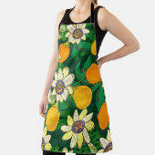 Passionflower開花：黒い背景ヴィンテージ。 エプロン (インサイチュ)