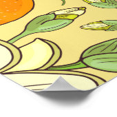 Passionflower （passiflora、パッションフルーツ） on a bla ポスター (角)