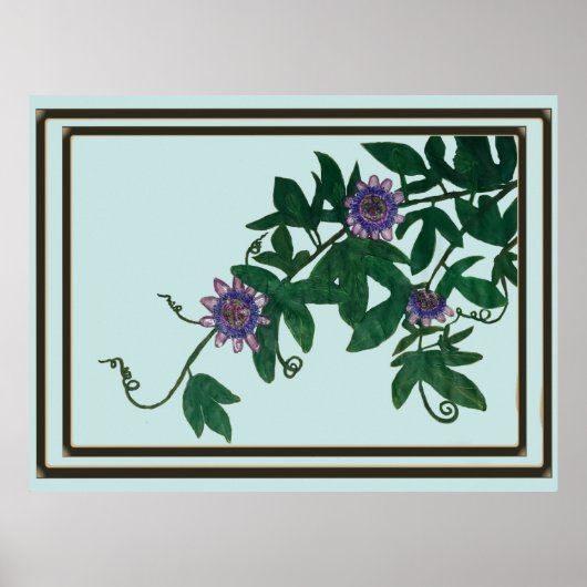 Passionflower Vine Print,  Poster (Semi-Gloss) ポスター (正面)