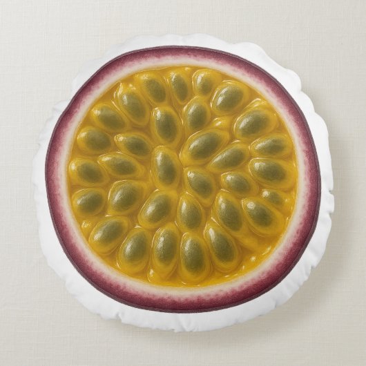 Passionfruit Round Pillow - Fresh and Fruity ラウンドクッション (正面)