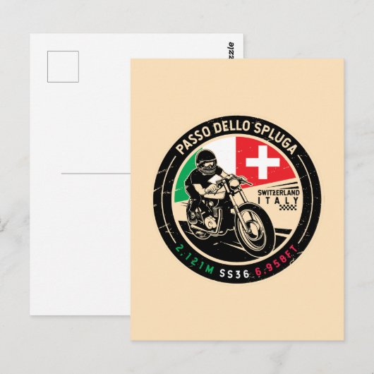 Passo Dello Spluga Italy Switzerland Motorcycle ポストカード (正面/裏面)