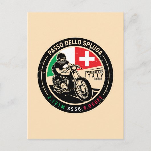 Passo Dello Spluga Italy Switzerland Motorcycle ポストカード (正面)