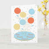 Passoverグリーティングカード「Passover Sederプレート」 カード (黄色い花)