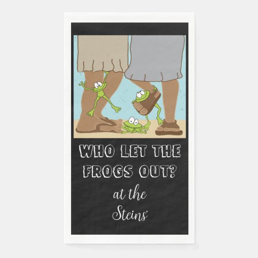 Passoverゲストタオルナプキンスがカエルを外に出す (正面)