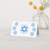 PASSOVER 青いダビデの星 名前 白 プレイスカード (裏面)