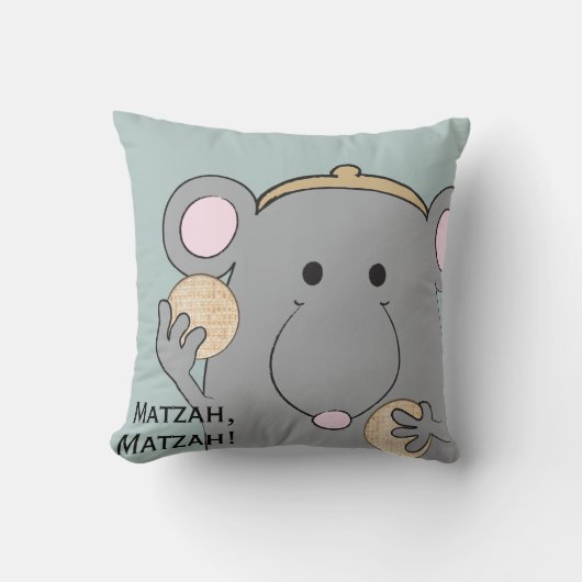 Passover 16/16"枕"マッツァー、マッツァー！" クッション (正面)