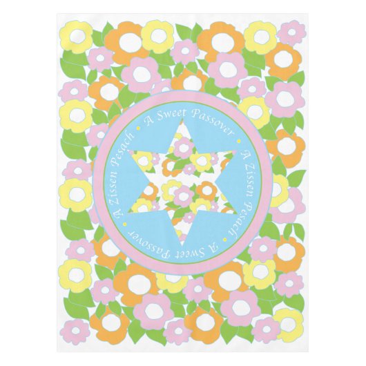 Passover "52" x 70" Tableloth "A Sweet Passover" テーブルクロス (正面)