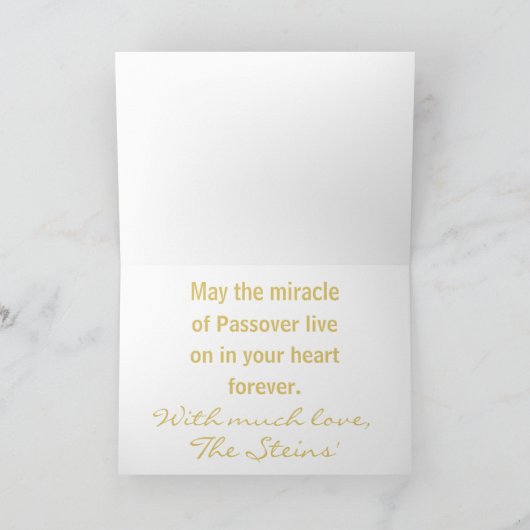 Passover Blue Seder Time Greetingカード カード (内部)
