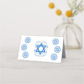 PASSOVER Blue Star of David NAME Bright White プレイスカード (裏面)
