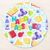 Passover Festive Paper Coaster ラウンドペーパーコースター (正面)