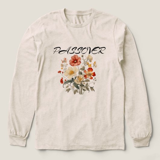 " Passover Floral" T-Shirt トライブレンドＴシャツ (デザイン正面)