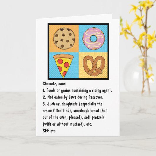 Passover Greeting Card Define Chametz カード (黄色い花)