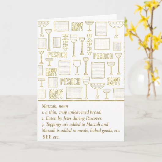Passover Greeting Card Define Matzah カード (黄色い花)