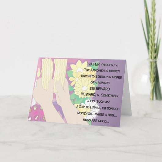 Passover Greeting Card 「Tsafun means...」（ツサフンの意味） カード (正面)