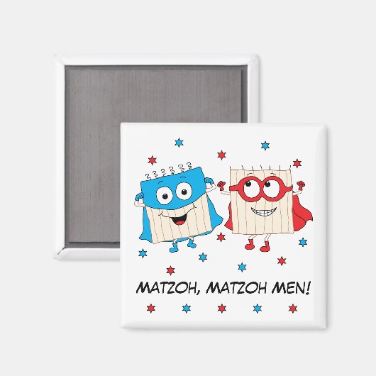 Passover Magnet Square "Matzoh Men" マグネット (正面/裏面)
