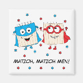 Passover Magnet Square "Matzoh Men" マグネット (正面)