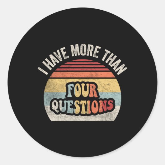 Passover Seder私は4つ以上の質問がある ラウンドシール (正面)