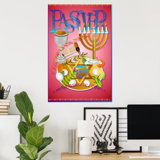 Passover Seder Posters ポスター (ホームオフィス)