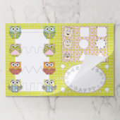 Passover Tearawayランチョンマットパッド/「Owlsアクティビティ」 ペーパーパッド (折り畳み)